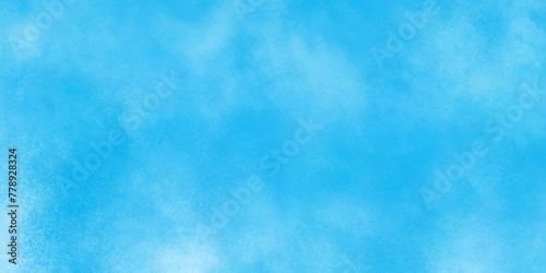 Modern Light sky blue shades watercolor background. Grunge smog texture. blue sky with clouds. blurred and grainy Blue powder explosion on white background. sky background with white fluffy clouds.