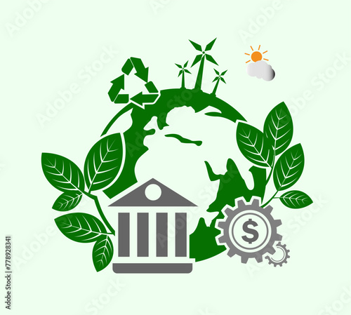 ESG icon concept for environment, society and governance in sustainable business and green business. on a white background