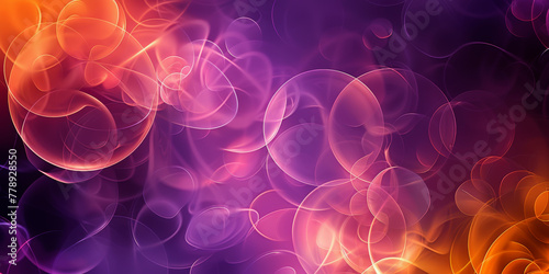 Vibrant Purple and Orange Abstract Bokeh Background