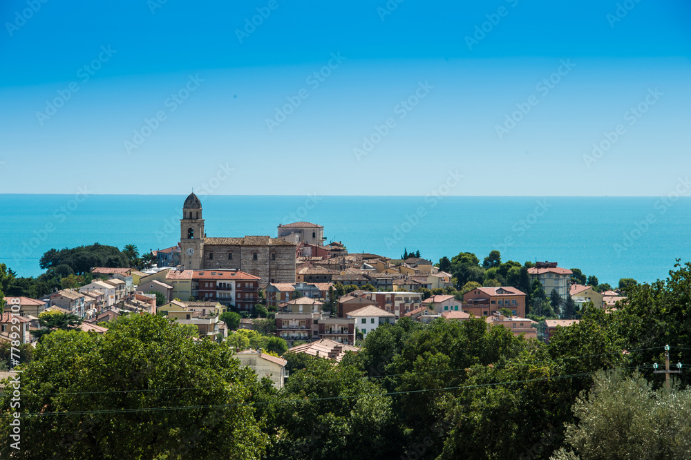 Ancona Conero regional park Sirolo is a typical  village overlooking the adriatic sea
