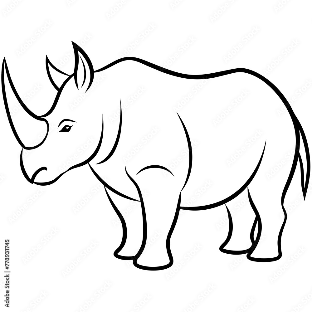 Obraz premium rhino vector illustration silhouette