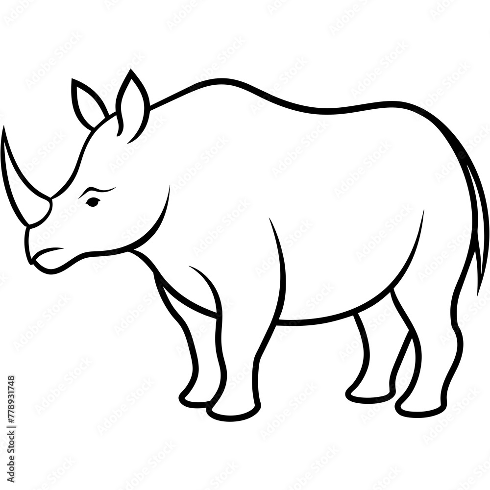 rhino vector illustration silhouette 