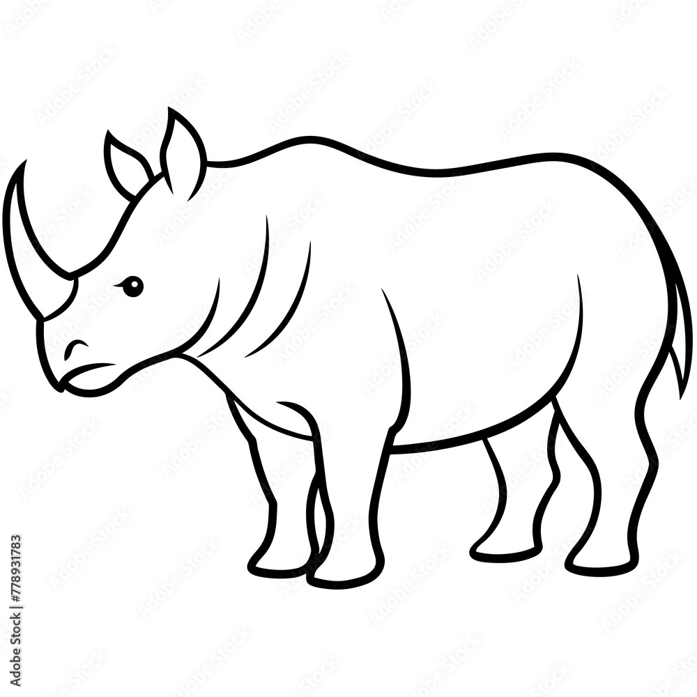 Fototapeta premium rhino vector illustration silhouette 