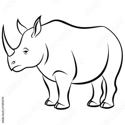 rhino vector illustration silhouette 