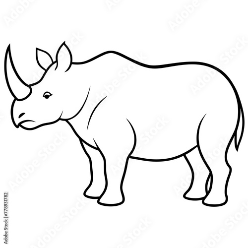 rhino vector illustration silhouette 