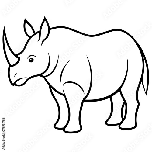 rhino vector illustration silhouette 