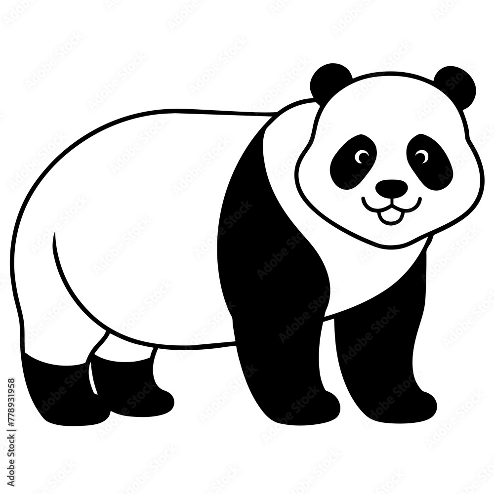 panda bear illustration vector art silhouette panda bear illustration vector art silhouette