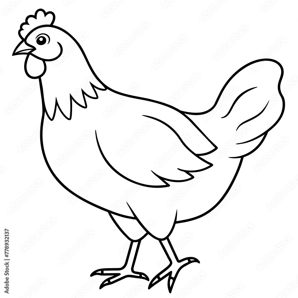 hen on white background vector art silhouette hen on white background vector art silhouette