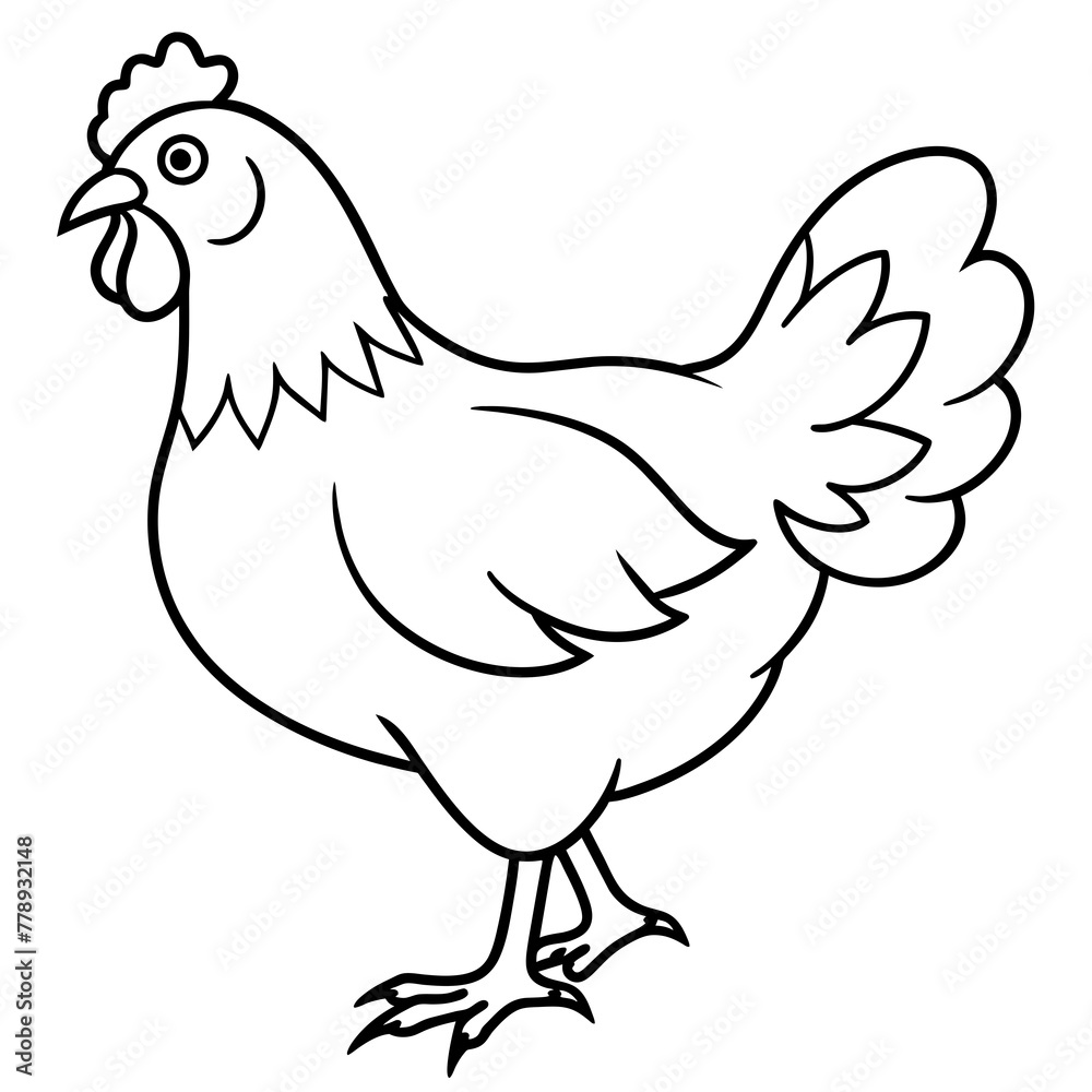 hen on white background vector art silhouette hen on white background vector art silhouette
