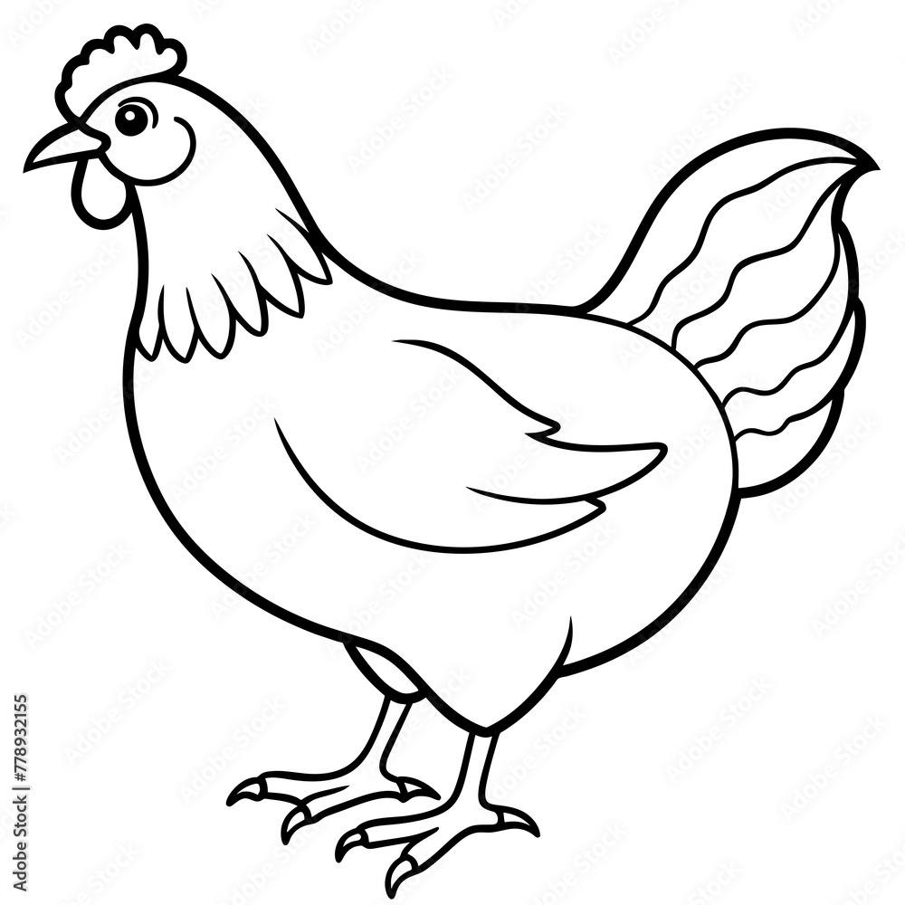 hen on white background vector art silhouette hen on white background vector art silhouette
