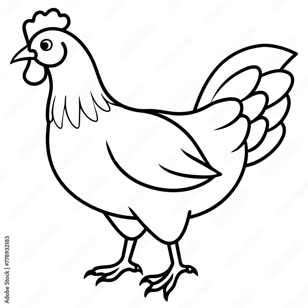 hen on white background vector art silhouette hen on white background vector art silhouette