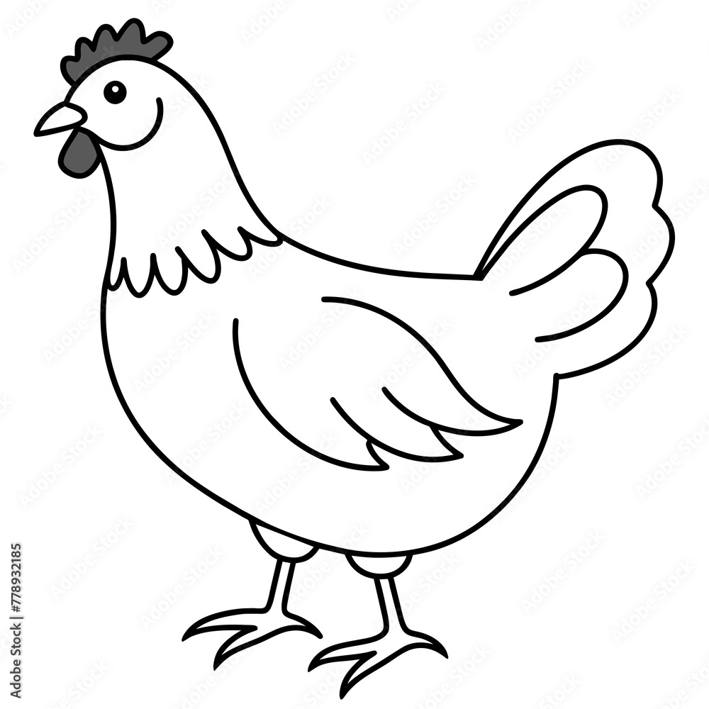 hen on white background vector art silhouette hen on white background vector art silhouette