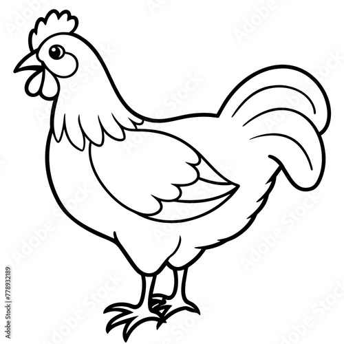 hen on white background vector art silhouette 