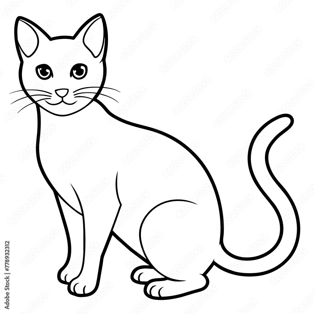 illustration of cat with vector art silhouette illustration of cat with vector art silhouette