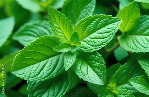 Photo Background of juicy green mint