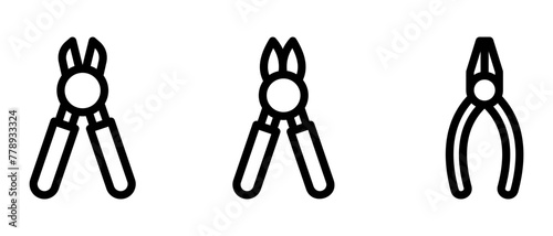wire cutters icon or logo isolated sign symbol vector illustration - high quality black style vector icons