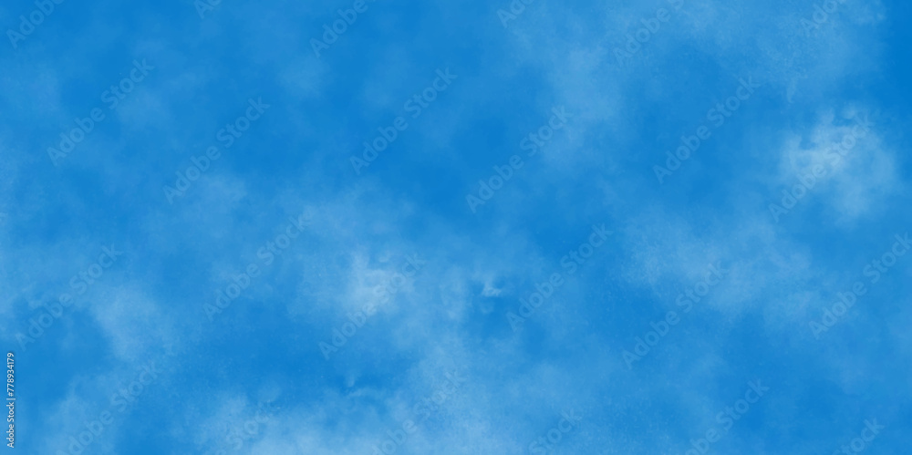 Modern Light sky blue shades watercolor background. Grunge smog texture. blue sky with clouds. blurred and grainy Blue powder explosion on white background. sky background with white fluffy clouds.