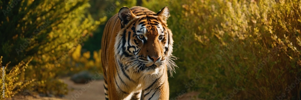 Close-up of a Sumatran tiger in a jungle.with Generative AI technology
Close-up of a Sumatran tiger in a jungle.with Generative AI technology