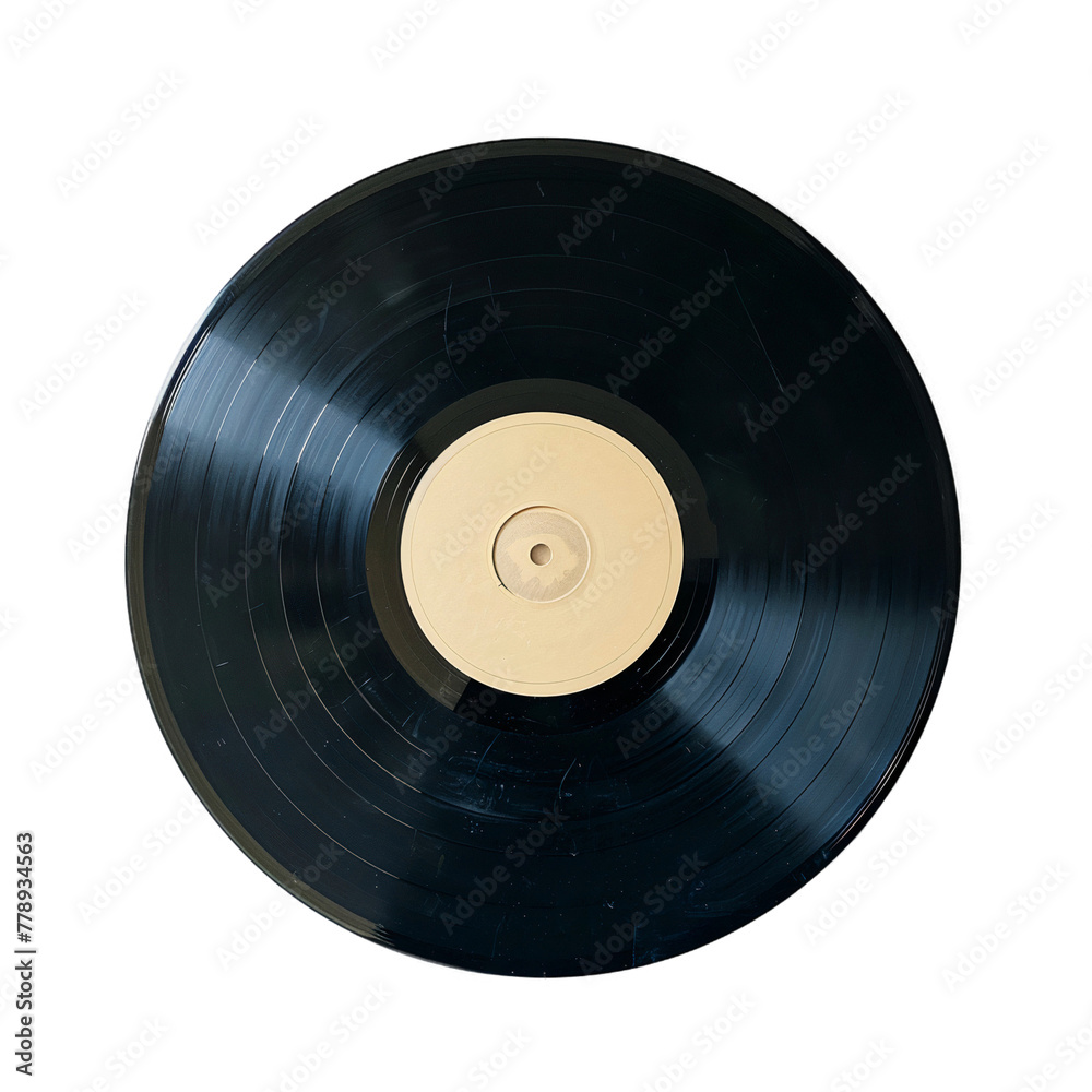 Old vinyl record isolated on white, transparent cutout Old vinyl record isolated on white, transparent cutout