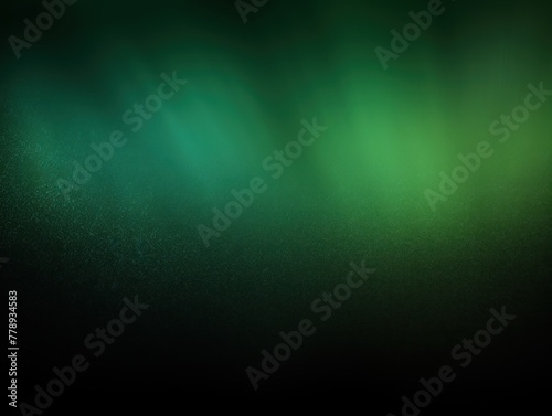 Green black glowing grainy gradient background texture with blank copy space for text photo or product presentation  © Celina