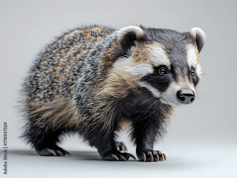 Wildlife Wonder: Realistic Badger Standing Tall in Poster Composition Wildlife Wonder: Realistic Badger Standing Tall in Poster Composition