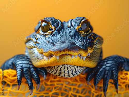 Swamp Sentinel  Realistic Alligator in Minimalist Poster Design
