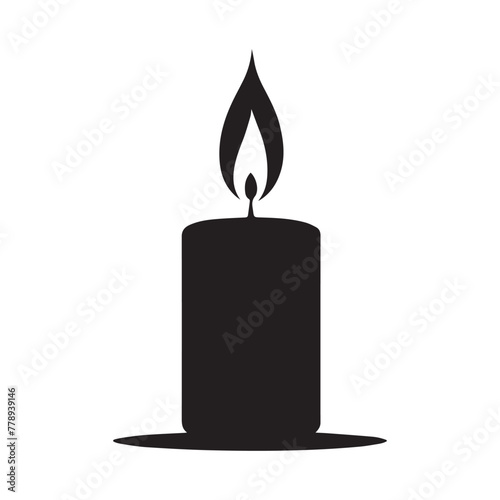 Candle black icon fire vector design.
