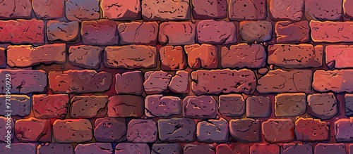 Detailed shot of a brick wall showcasing red and purple brickwork. The intricate pattern and vibrant magenta hues create a unique piece of art in building material