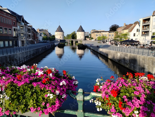 Foto view of the city of Kortrijk Belgium