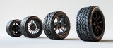  Car Tires with Alloy Wheels Array, Automotive Precision