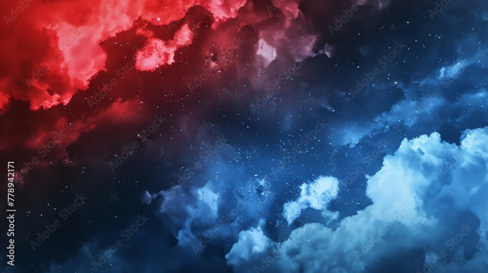 red and blue cloudy sky, background