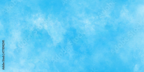 Modern Light sky blue shades watercolor background. Grunge smog texture. blue sky with clouds. blurred and grainy Blue powder explosion on white background. sky background with white fluffy clouds.