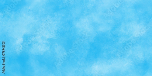 Modern Light sky blue shades watercolor background. Grunge smog texture. blue sky with clouds. blurred and grainy Blue powder explosion on white background. sky background with white fluffy clouds.