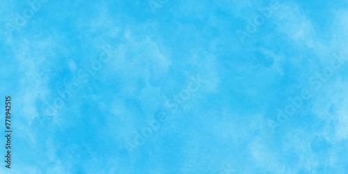 Modern Light sky blue shades watercolor background. Grunge smog texture. blue sky with clouds. blurred and grainy Blue powder explosion on white background. sky background with white fluffy clouds.