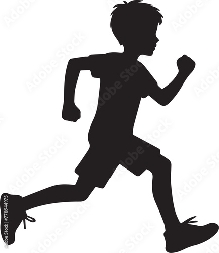 Kid Running Silhouettes Kid EPS Vector Kid Clipart	
