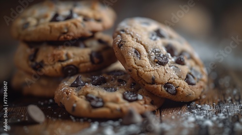 Cookies faits maison avec farine sur table en bois