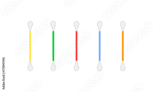 Ear sticks icons set. Flat style. Vector icons