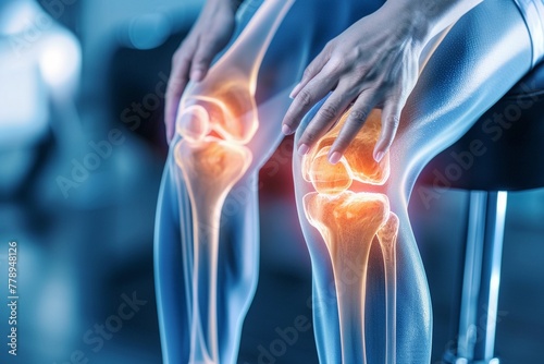 disease, focusing on joints, bones, medical contexts to explain joint-related problems photo