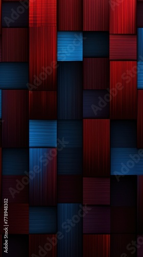 Maroon and black modern abstract squares background with dark background in blue striped in the style of futuristic chromatic waves, colorful minimalism pattern