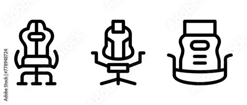 gaming chair icon or logo isolated sign symbol vector illustration - high quality black style vector icons
