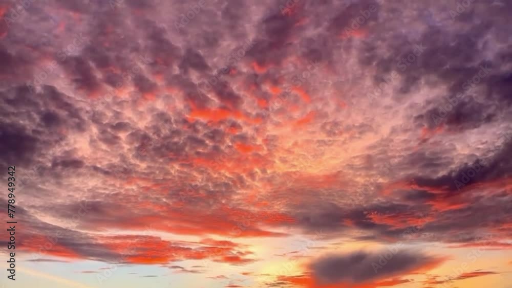 red sky and clouds