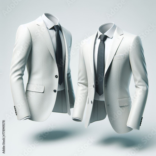 White suit shirt mockup, white background