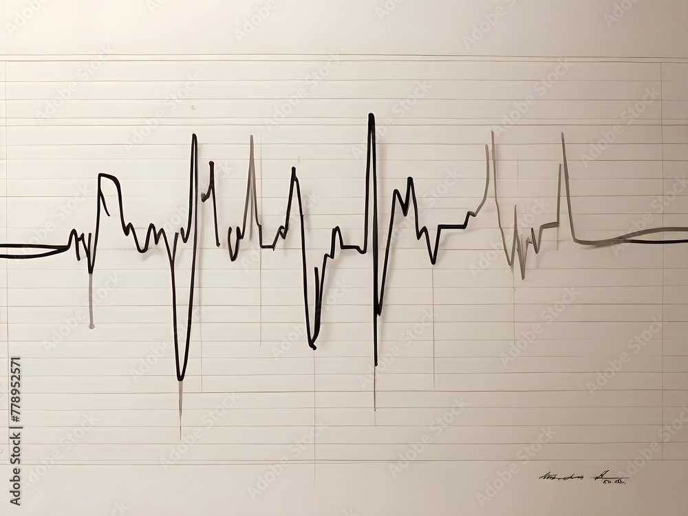 heart beat graph ecg on monitor 