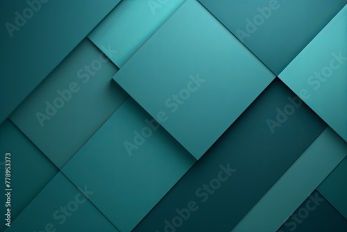 Teal abstract color paper geometry composition background with blank copy space for design geometric pattern  photo