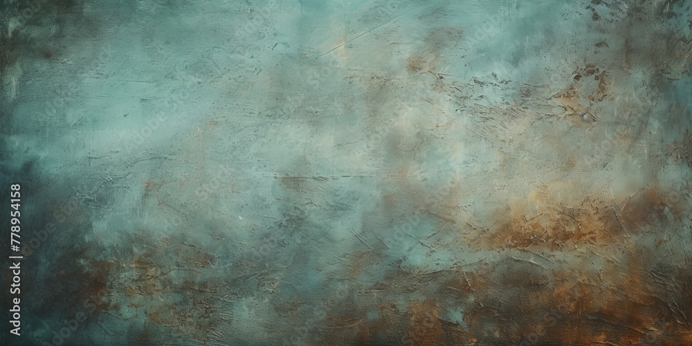Teal dust and scratches design. Aged photo editor layer grunge abstract background