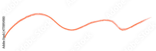 orange pencil strokes isolated on transparent background