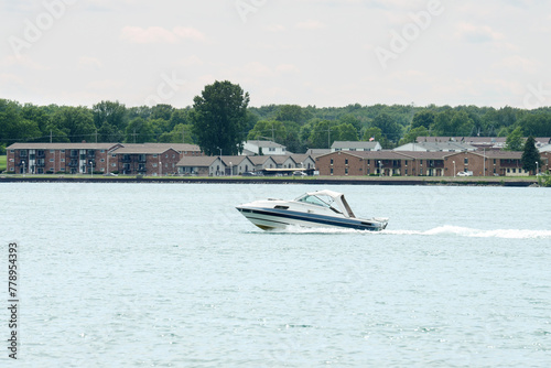 small runabout boat on st clair river ontario