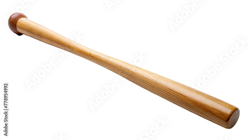 Wooden baseball bat isolated on transparent background.