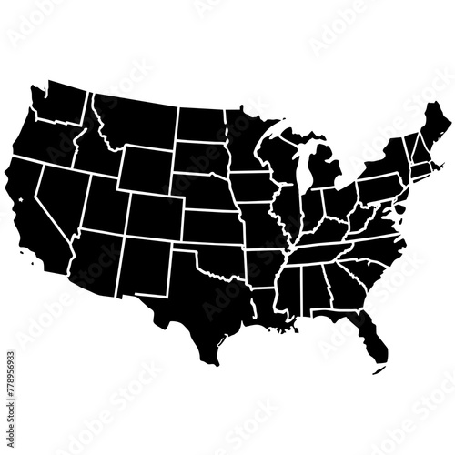Usa country map, black Usa country flag silhouette vector illustration,icon,svg,america map characters,Holiday t shirt,Hand drawn trendy Vector illustration,flag on black background