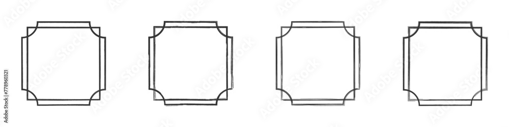 Hand drawn line frames. Vector illustration. Hand drawn line frames. Vector illustration.